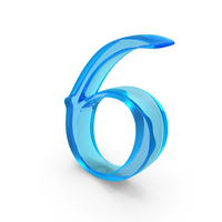 Blue Glass Number 6 PNG & PSD Images