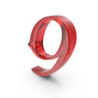 Red Glass Number 9 PNG & PSD Images