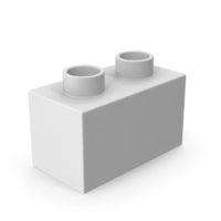 Monochrome Brick Toy 2x1 PNG & PSD Images