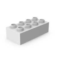 Monochrome Brick Toy 2x4 PNG & PSD Images