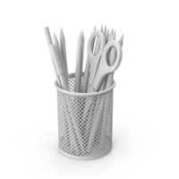 Monochrome Mug With Pencils PNG & PSD Images