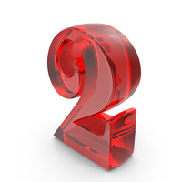 Red Glass Number 2 PNG & PSD Images