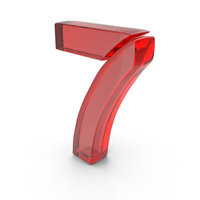 7 Number Stylish Glass Red PNG & PSD Images