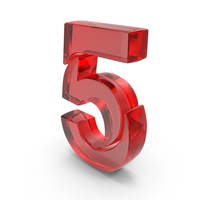 5 Number Stylish Glass Red PNG & PSD Images