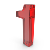 1 Number Stylish Glass Red PNG & PSD Images