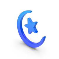 Blue Muslim Moon Star Logo PNG & PSD Images