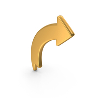 Gold Curved Arrow Icon PNG & PSD Images