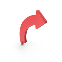 Red Curved Arrow Icon PNG & PSD Images
