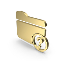 Gold Question Mark Folder Symbol PNG & PSD Images