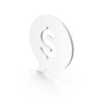 White Dollar Chat Bubble Symbol PNG & PSD Images