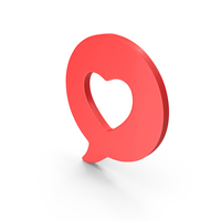 Red Heart Speech Bubble Symbol PNG & PSD Images
