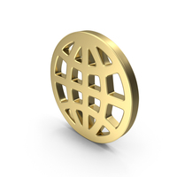 Web Globe Symbol Gold PNG & PSD Images