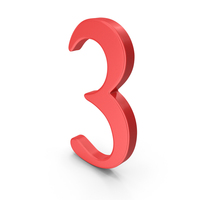 Red Number 3 PNG & PSD Images