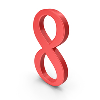 Red Number 8 PNG & PSD Images