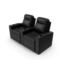 Valencia Home Theater Seating Row of 2 Black PNG & PSD Images