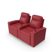 Valencia Home Theater Seating Row of 2 Red PNG & PSD Images