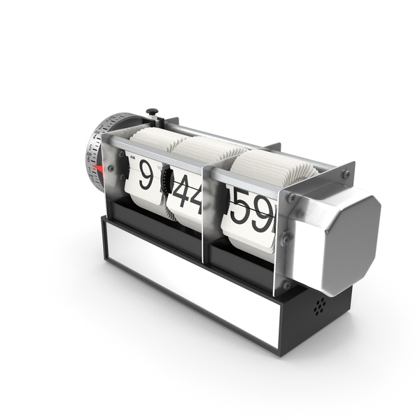 Vintage Flip Clock Time Selected White PNG & PSD Images