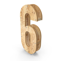 Wooden Number 6 PNG & PSD Images