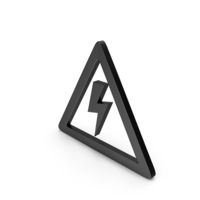 Black High Voltage Triangular Symbol PNG & PSD Images