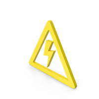 Yellow High Voltage Triangular Symbol PNG & PSD Images