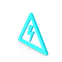 Blue High Voltage Triangular Symbol PNG & PSD Images