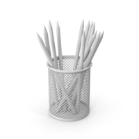 Monochrome Pencil Cup With Pencils PNG & PSD Images