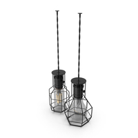 Two Industrial Hanging Lights PNG & PSD Images
