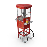 Red Popcorn Cart PNG & PSD Images
