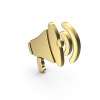 Announcement Speaker Symbol Gold PNG & PSD Images