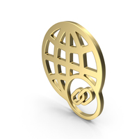Globe Hyperlink Symbol Gold PNG & PSD Images