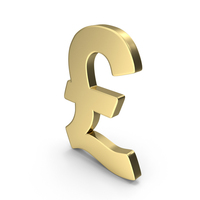 Gold Pound Currency Symbol PNG & PSD Images