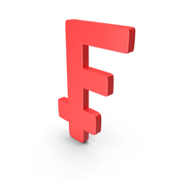 Red Franc Currency Symbol PNG & PSD Images