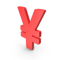 Yen Currency Symbol Red PNG & PSD Images