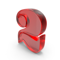 Number Design 2 Glass Red PNG & PSD Images