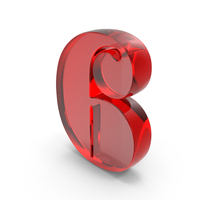 Number Design 6 Glass Red PNG & PSD Images