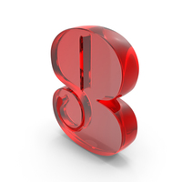 Number Design 8 Glass Red PNG & PSD Images