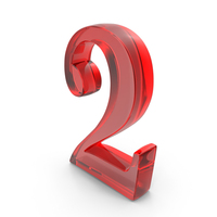 Number Digit 2 Glass Red PNG & PSD Images
