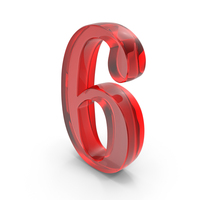 Red Glass Number 6 PNG & PSD Images