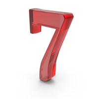 Number Digit 7 Glass Red PNG & PSD Images