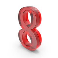 Number Digit 8 Glass Red PNG & PSD Images