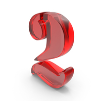 Red Glass Number 2 PNG & PSD Images