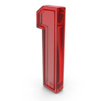 Red Glass Number 1 PNG & PSD Images