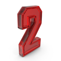 Number Dual 2 Glass Red PNG & PSD Images
