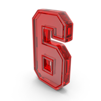 Number Dual 6 Glass Red PNG & PSD Images