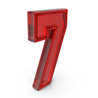 Number Dual 7 Glass Red PNG & PSD Images
