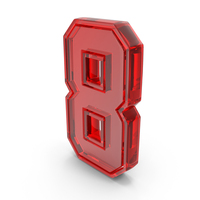 Number Dual 8 Glass Red PNG & PSD Images