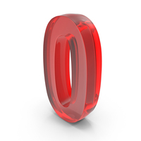Number Glass Red 0 PNG & PSD Images