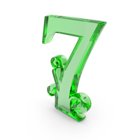 Number 7 Green Leafe Glass PNG & PSD Images