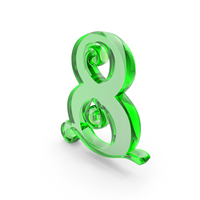 Number 8 Green Leafe Glass PNG & PSD Images