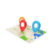 Navigation Markers On GPS Map PNG & PSD Images